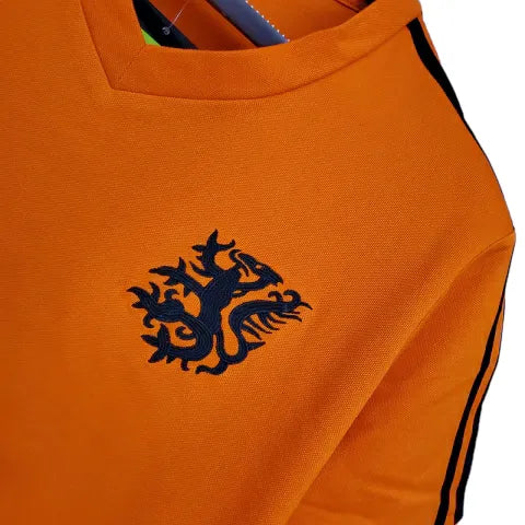 Camisa Retrô Seleção da Holanda Treino 1974 - Masculina - Laranja