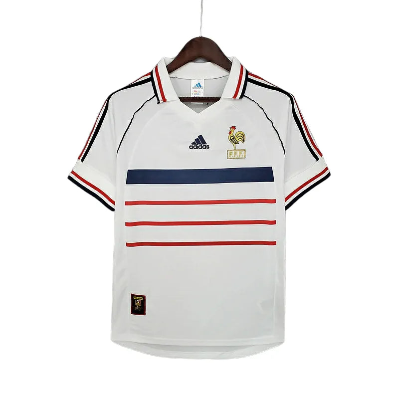 Camisa Retrô Seleção da França II 1998 - Adidas Masculina - Branca