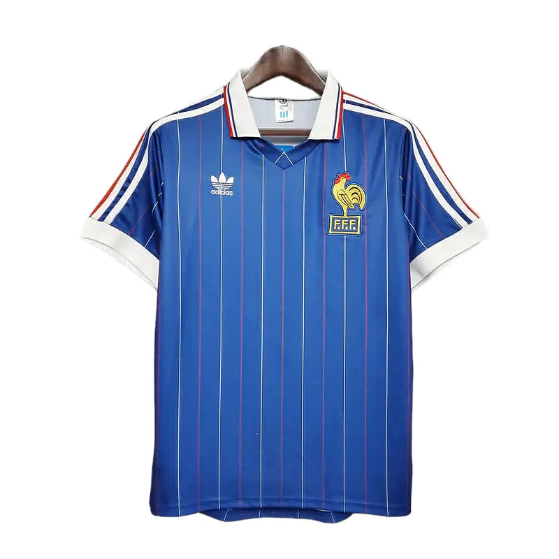 Camisa Retrô Seleção da França 1982 - Adidas Masculina - Azul