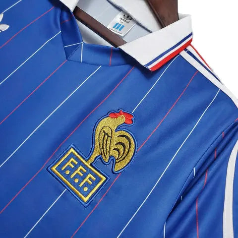 Camisa Retrô Seleção da França 1982 - Adidas Masculina - Azul