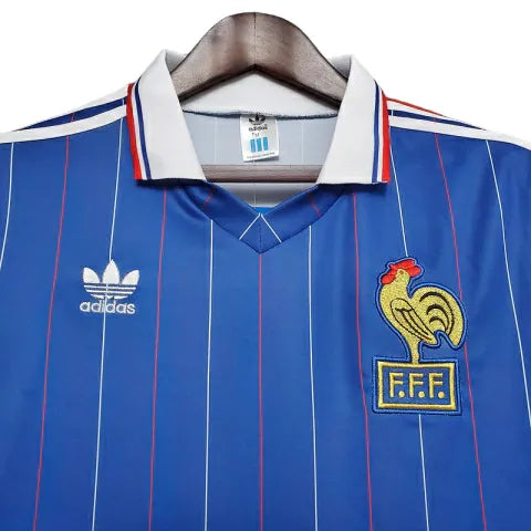 Camisa Retrô Seleção da França 1982 - Adidas Masculina - Azul