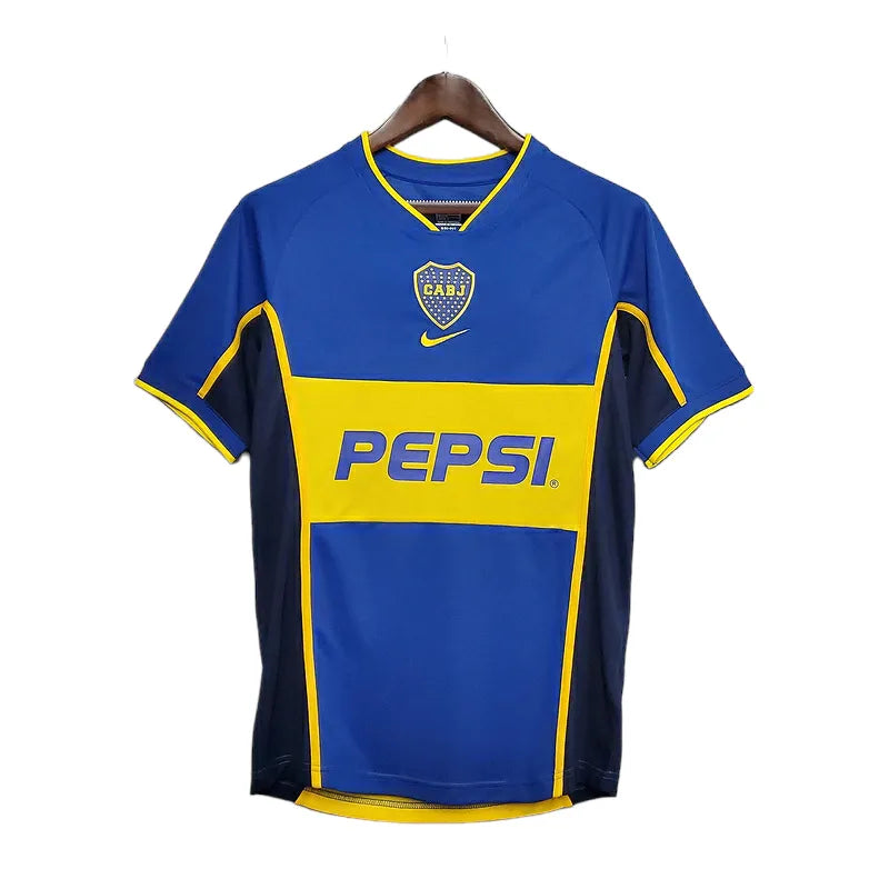 Camisa Boca Juniors Retrô 2002 Azul e Amarela - Nike