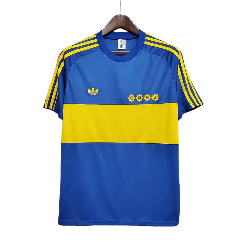 Camisa Retrô Boca Juniors 1981 - Adidas Masculina - Azul com detalhes em amarelo