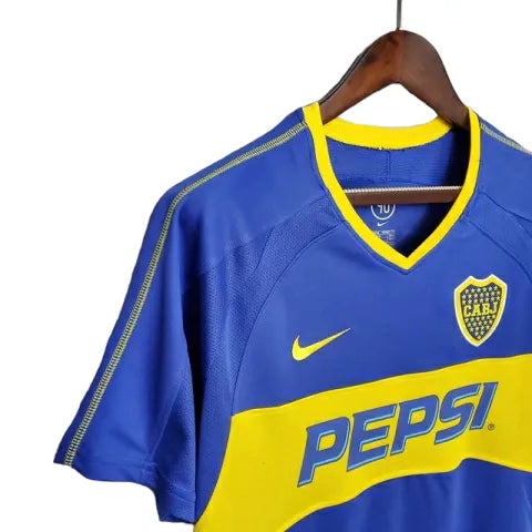 Camisa Retrô Boca Juniors 2003/2004 - Nike Masculina - Azul com detalhes em amarelo