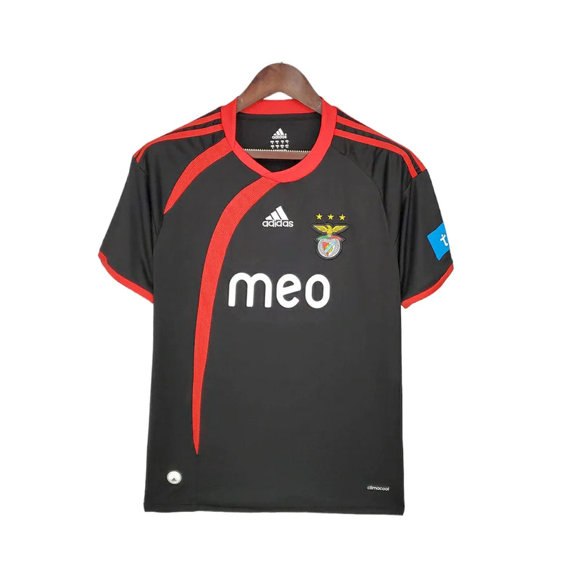 Camisa Retrô Benfica 2009/2010 - Masculina Adidas - Preta com detalhes em vermelho