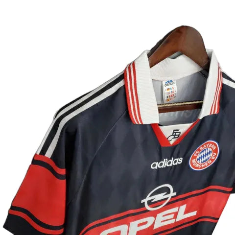 Camisa Retrô Bayern de Munique 1997/1999 - Masculina Adidas - Preta e vermelha