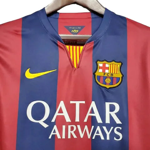 Camisa Barcelona Retrô 2014/2015 Azul e Grená - Nike