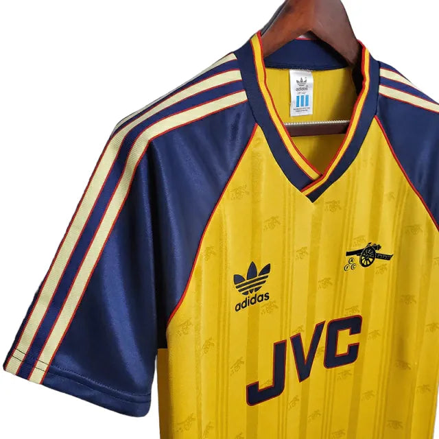 Camisa Retrô Arsenal 1989/1991 - Adidas Masculina - Amarela com detalhes em azul