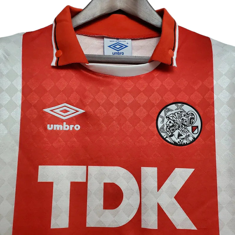 Camisa Ajax Retrô 1990-1992 Vermelha e Branca - Umbro