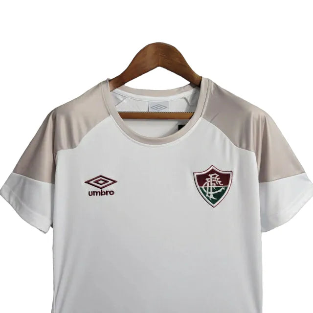 Camisa Fluminense Treino II 23/24 - Torcedor Umbro Feminina - Branca com detalhes cinza