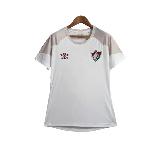 Camisa Fluminense Treino II 23/24 - Torcedor Umbro Feminina - Branca com detalhes cinza