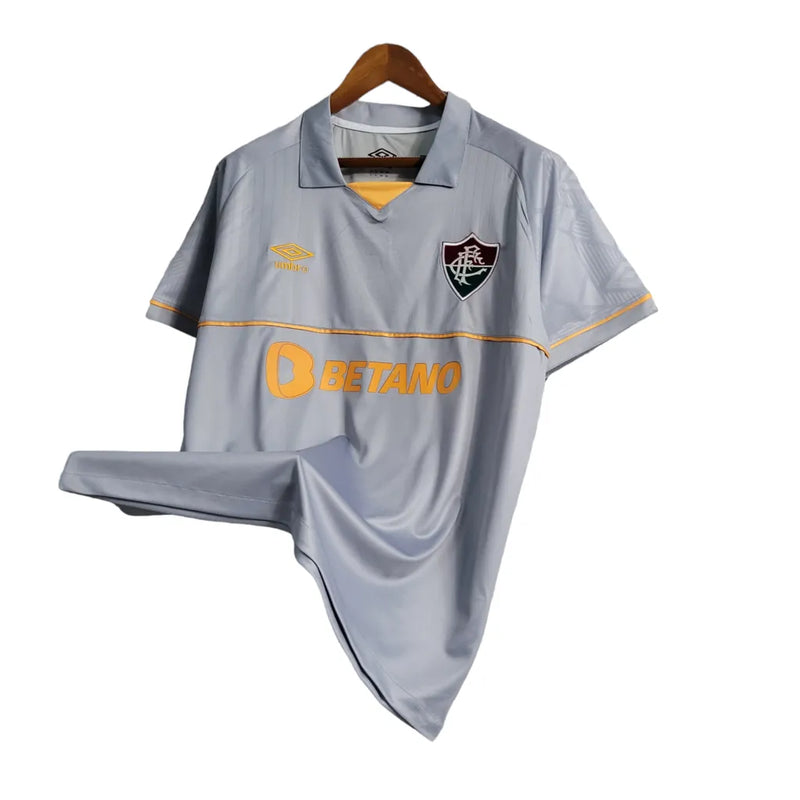 Camisa Fluminense Goleiro I 23/24 Umbro Torcedor Masculina - Cinza e laranja