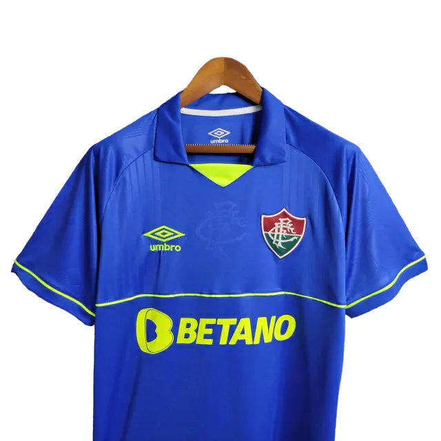 Camisa Fluminense Goleiro III 23/24 Umbro Torcedor Masculina - Azul com detalhes amarelo