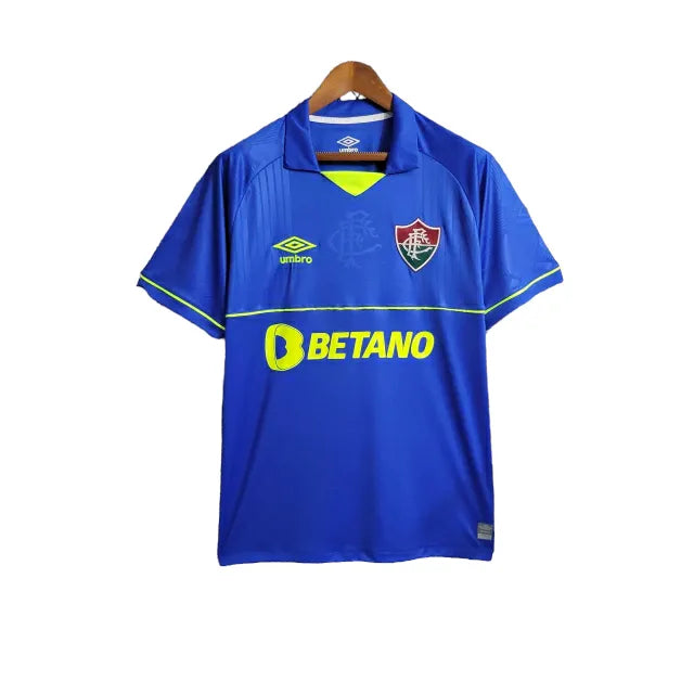 Camisa Fluminense Goleiro III 23/24 Umbro Torcedor Masculina - Azul com detalhes amarelo