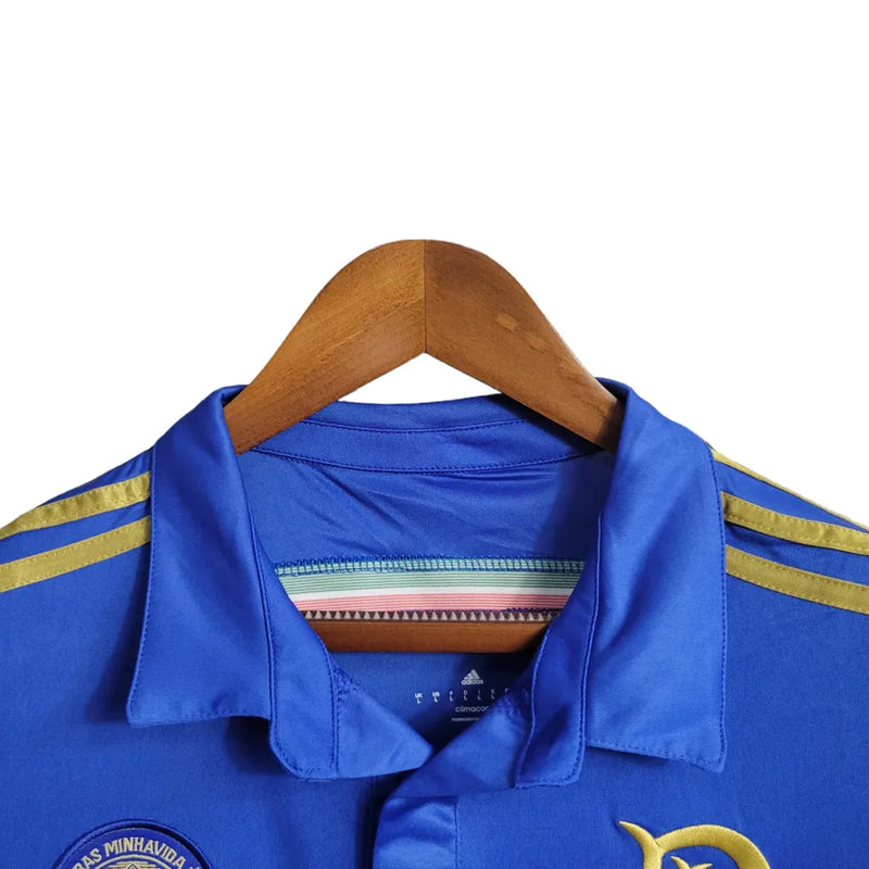 Camisa Retrô Palmeiras III 2014/2015 - Torcedor Adidas Masculina- Azul com detalhes dourados