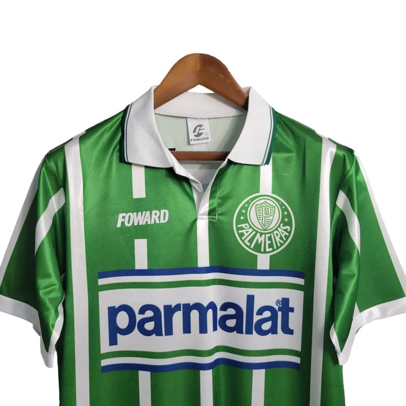 Camisa Retrô Palmeiras I 1993 - Masculina Foward - Verde com listras em branco