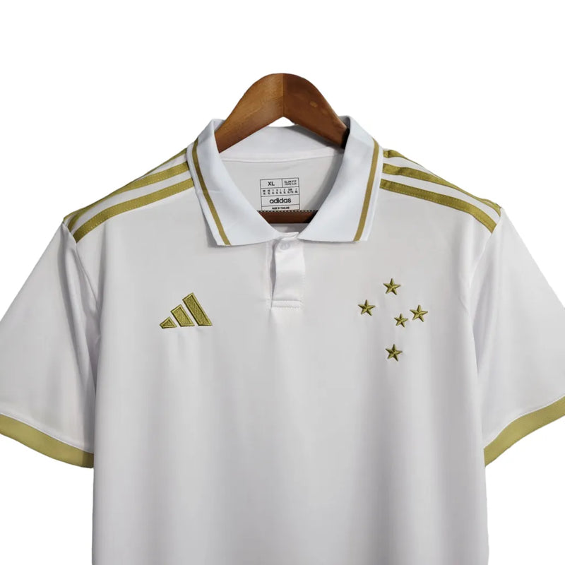 Camisa Cruzeiro Edição Especial 23/24 Torcedor Masculina - Branca com detalhes em dourado