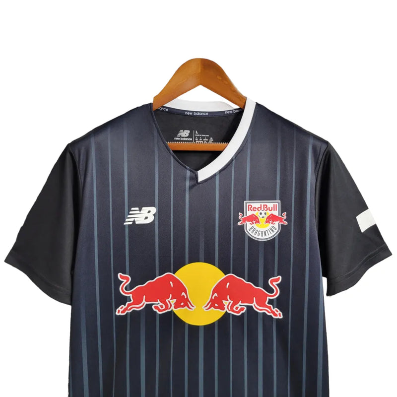 Camisa Red Bull Bragantino II 23/24 - Torcedor New Balance Masculina - Preta com detalhes em branco