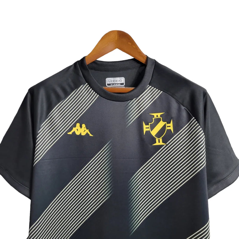 Camisa Vasco da Gama 23/24 Kappa Torcedor Masculina - Cinza em detalhes pretos e dourados