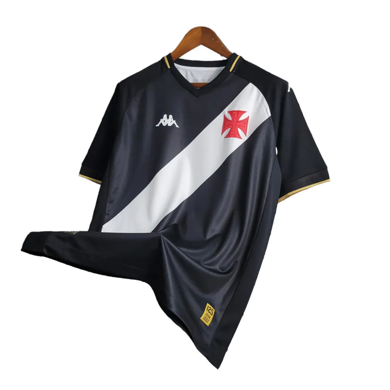 Camisa Vasco da Gama I 23/24 Kappa Torcedor Masculina - Preta com a faixa branca