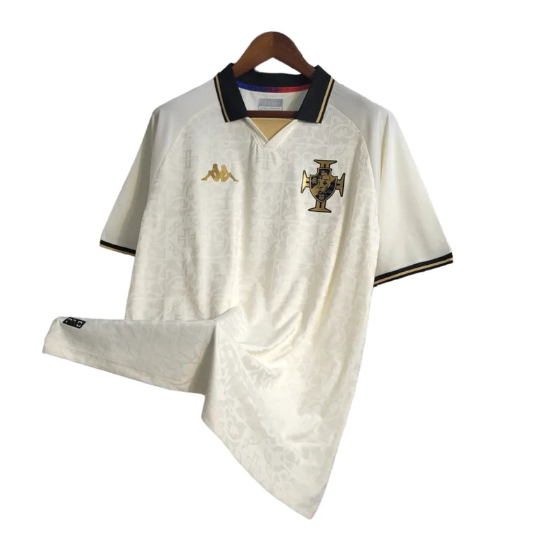 Camisa Vasco da Gama III Kappa Torcedor Masculina - Branca com detalhes em dourado e preto