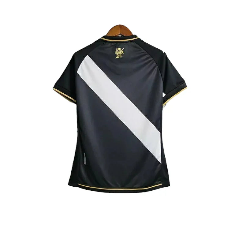 Camisa Vasco da Gama I 23/24 - Torcedor Kappa Feminina - Preta com a faixa em branco