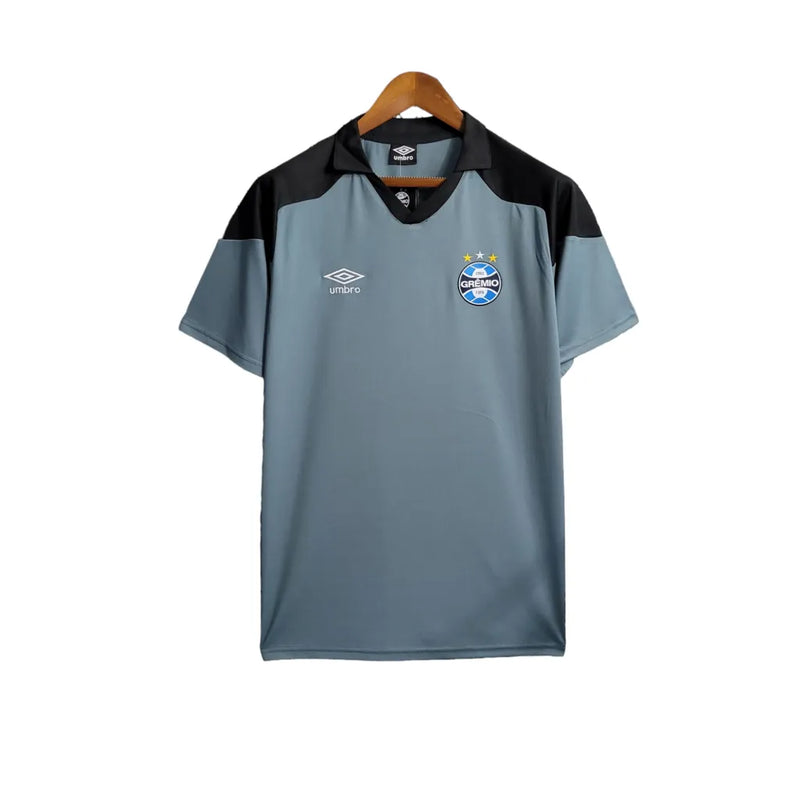 Camisa Grêmio Treino 23/24 - Torcedor Umbro Masculina - Cinza com detalhes em preto