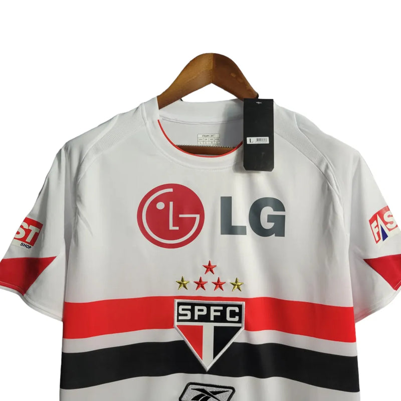 Camisa Retrô São Paulo I 2006 - Masculina Reebok - Branca com detalhes vermelho e preto