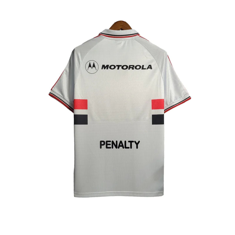 Camisa Retrô São Paulo I 2000 - Torcedor Masculina Penalty - Branca com símbolo da Motorola