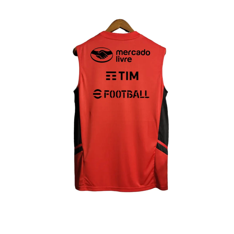 Camisa Regata Flamengo 23/24 Torcedor Masculina -Vermelha com detalhes em preto e amarelo