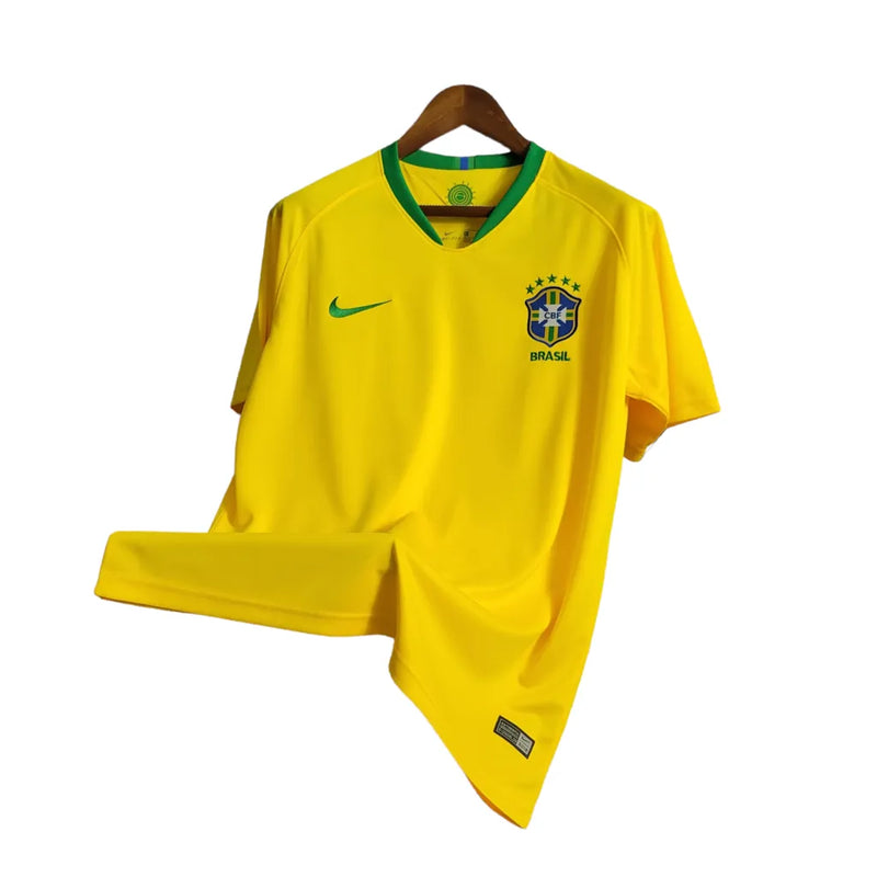 Camisa Seleção Brasil I 18/19 Torcedor Nike Masculina - Amarela com a gola Verde