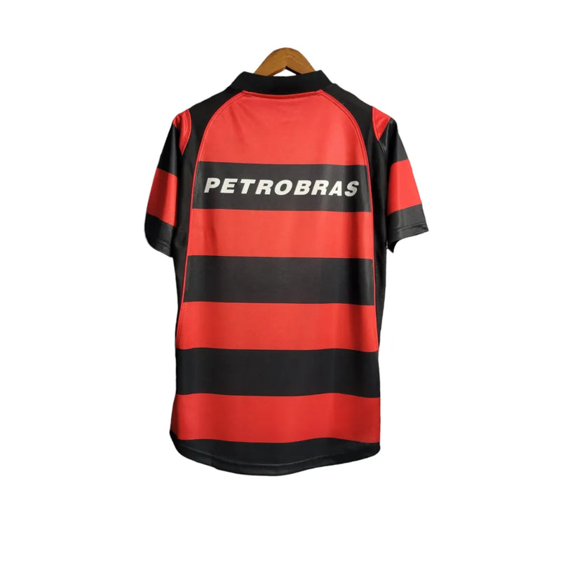 Camisa Flamengo I Retrô 03/04 Torcedor Masculina - Vermelha com detalhes em Preto e amarelo