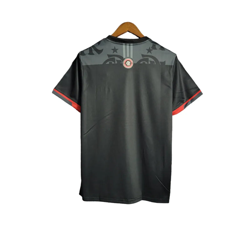 Camisa Flamengo Treino 2022 Torcedor Masculina - Preta com detalhes em vermelho e branco