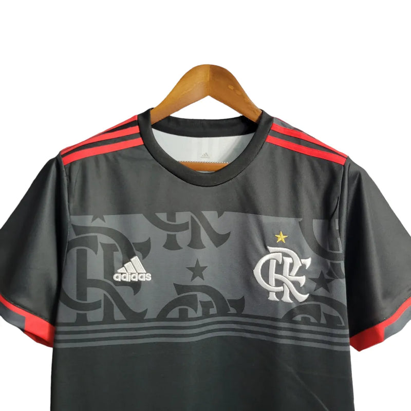 Camisa Flamengo Treino 2022 Torcedor Masculina - Preta com detalhes em vermelho e branco