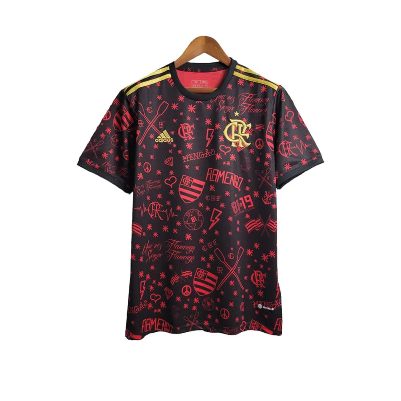 Camisa Flamengo Edição Especial 23/24Torcedor Masculina - Vermelho com detalhes em preto e dourado