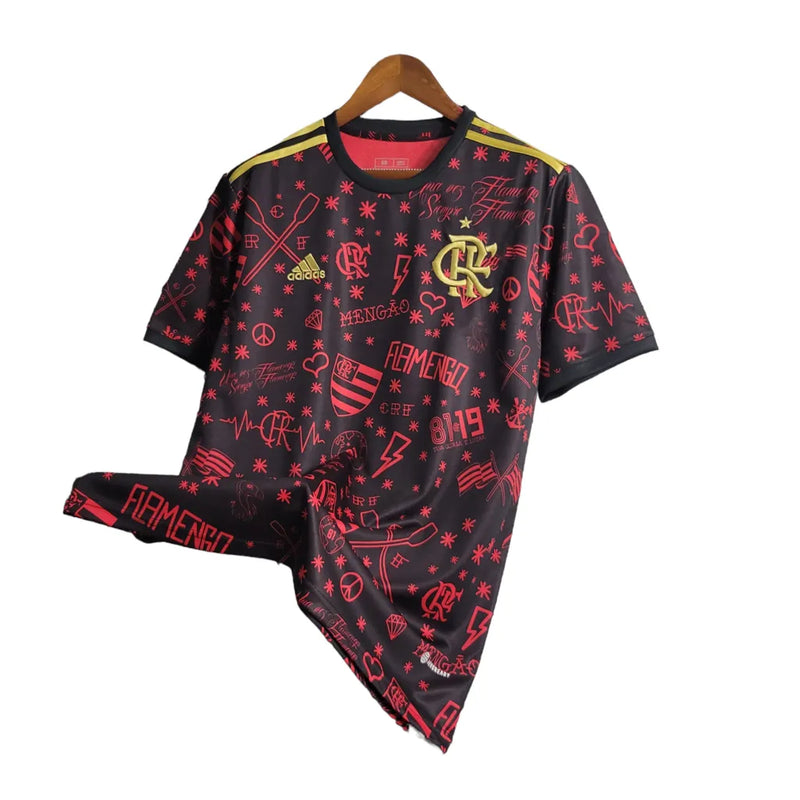 Camisa Flamengo Edição Especial 23/24Torcedor Masculina - Vermelho com detalhes em preto e dourado