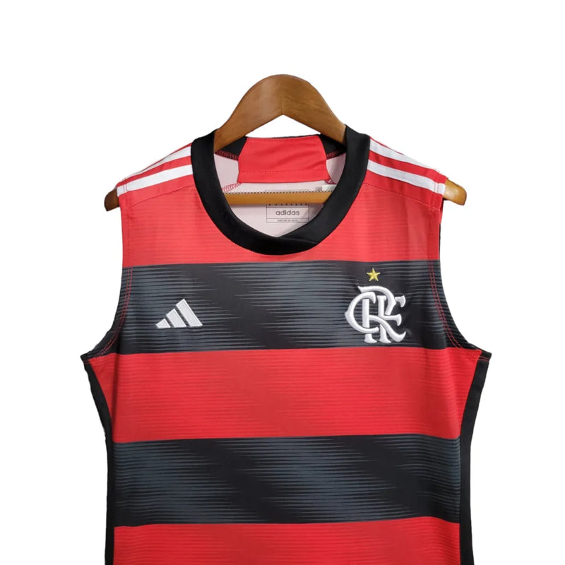 Camisa Regata Flamengo I 23/24 Torcedor Masculina - Vermelha e preta