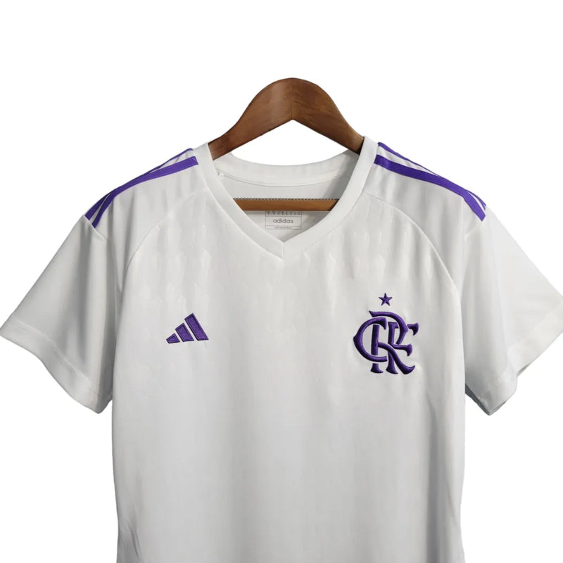 Camisa Flamengo Goleiro III - 23/24 Torcedor Nike Masculina - Branca com detalhes em roxo