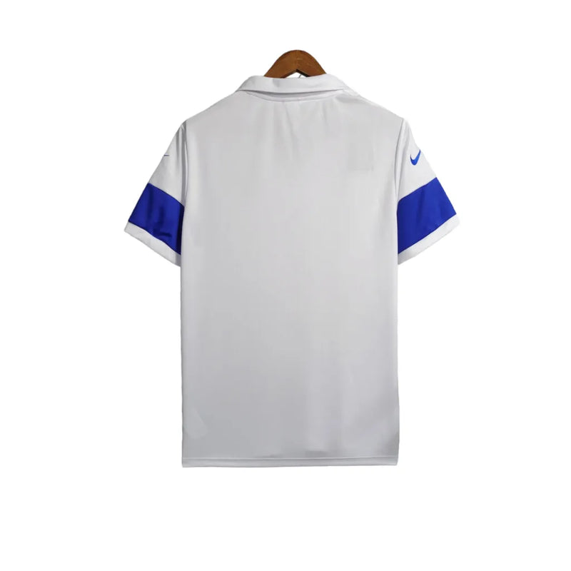 Camisa Seleção Brasileira III Retrô 2004 Torcedor Masculina - Branco com detalhes em azul e brasão CDB