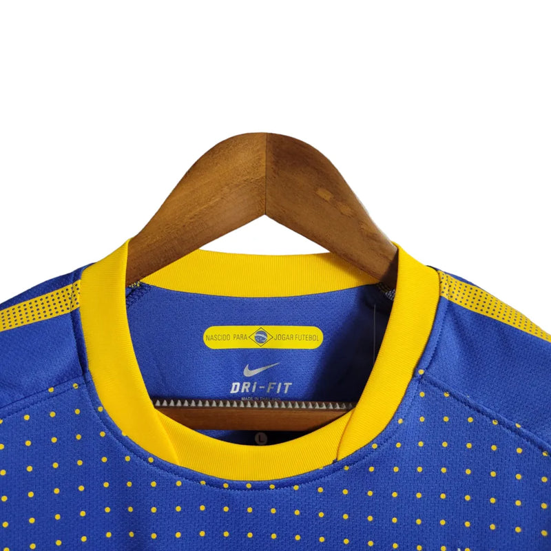 Camisa Seleção Brasileira II Retrô 2010 Nike Torcedor Masculina - Azul com detalhes em amarelo