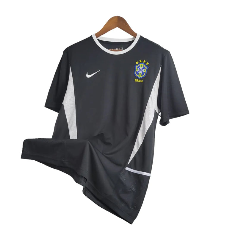 Camisa Goleiro Seleção Brasileira Retrô 2002 Nike Torcedor Masculina - Preta com detalhes em branco