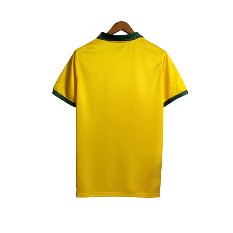 Camisa Seleção Brasileira Retrô I 88/90 Topper Torcedor Maculina - Amarela com gola verde