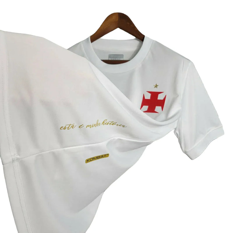 Camisa Vasco da Gama III 23/24 - Torcedor Kappa Masculina -Branca com detalhes em dourado