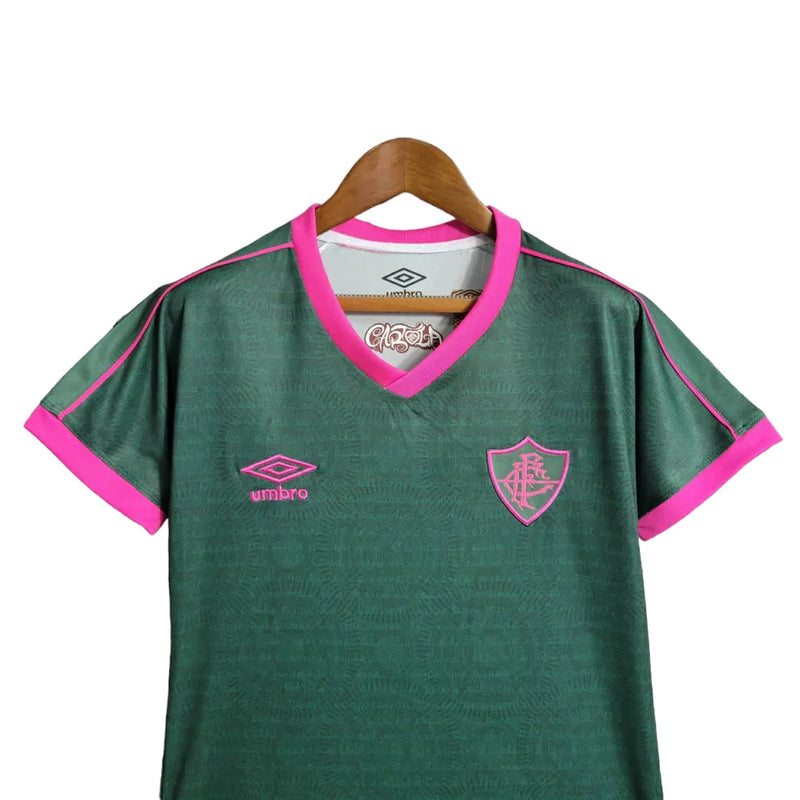 Camisa Fluminense II Edição Especial Cartola 23/24 - Feminina Umbro - Verde com detalhes em rosa