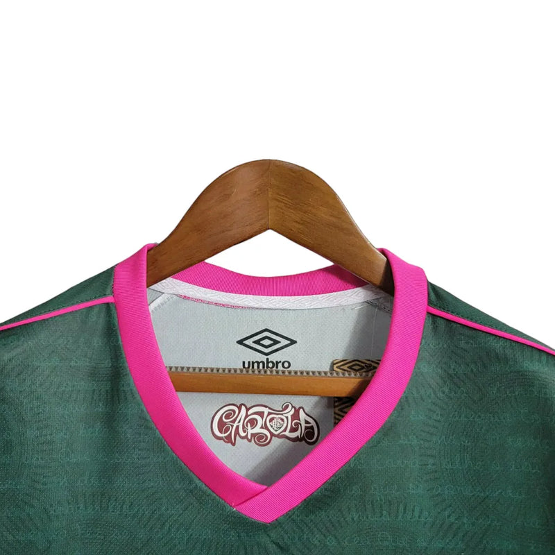 Camisa Fluminense II Edição Especial Cartola 23/24 - Feminina Umbro - Verde com detalhes em rosa