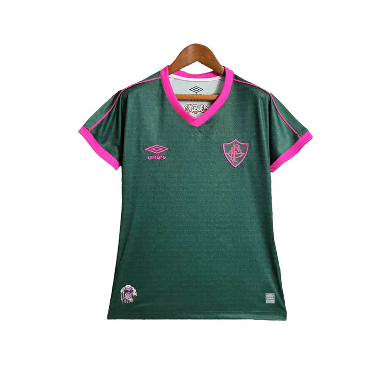 Camisa Fluminense II Edição Especial Cartola 23/24 - Feminina Umbro - Verde com detalhes em rosa