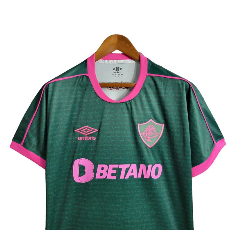 Camisa Fluminense II Edição Especial Cartola 23/24 - Torcedor Umbro Masculina - Verde com detalhes em rosa