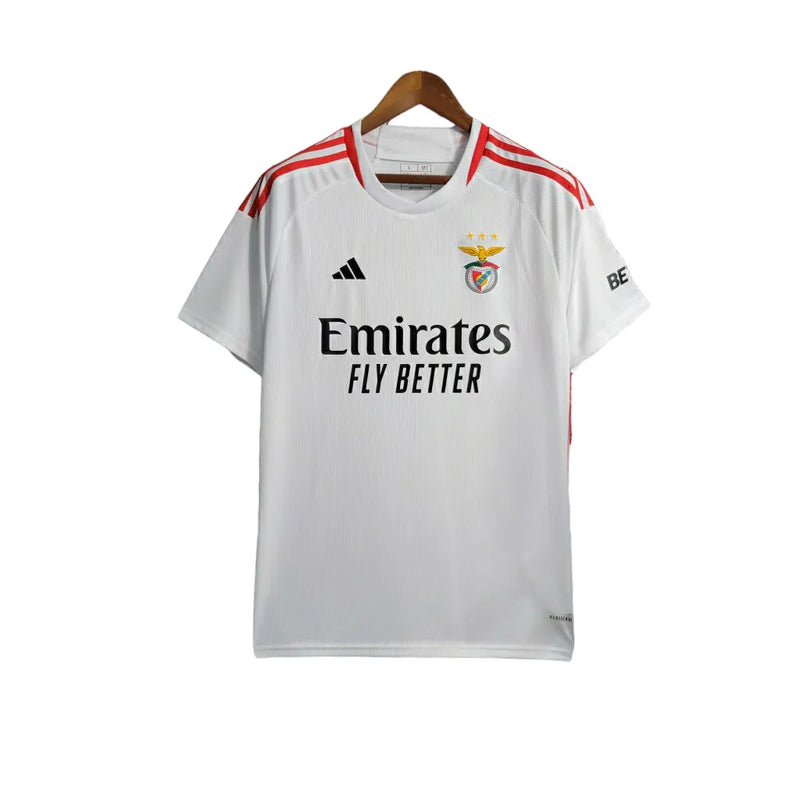 Camisa Benfica II 23/24 - Torcedor Adidas Masculina - Branca com detalhes em vermelho e preto