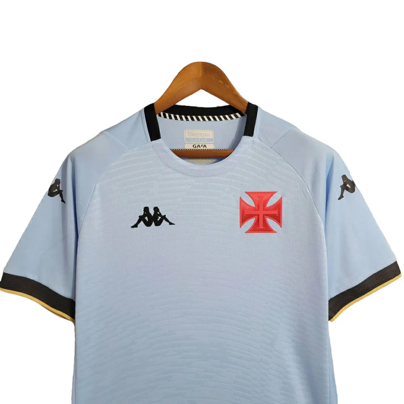 Camisa Vasco da Gama Goleiro 23/24 - Torcedor Kappa Masculina - Azul com detalhes preto e dourado