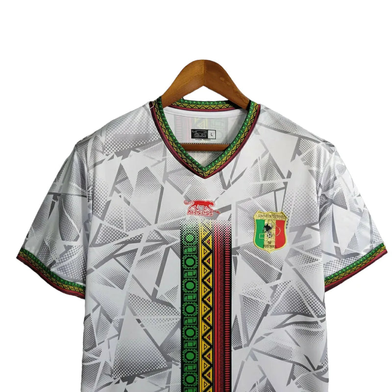 Camisa Seleção do Mali I 23/24 - Torcedor Airness Masculina - Branca com faixa em verde e amarelo e preto